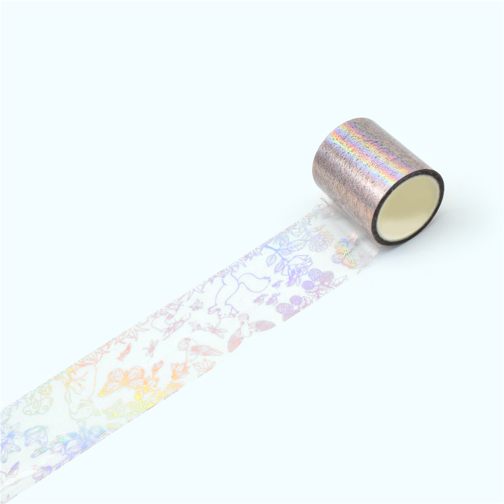 ODM custom raised silver holographic foil washi tape manufacturer factory